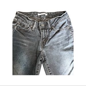 LEVI 711 SKINNY JEANS 25” WASHED BLUE/BLACK